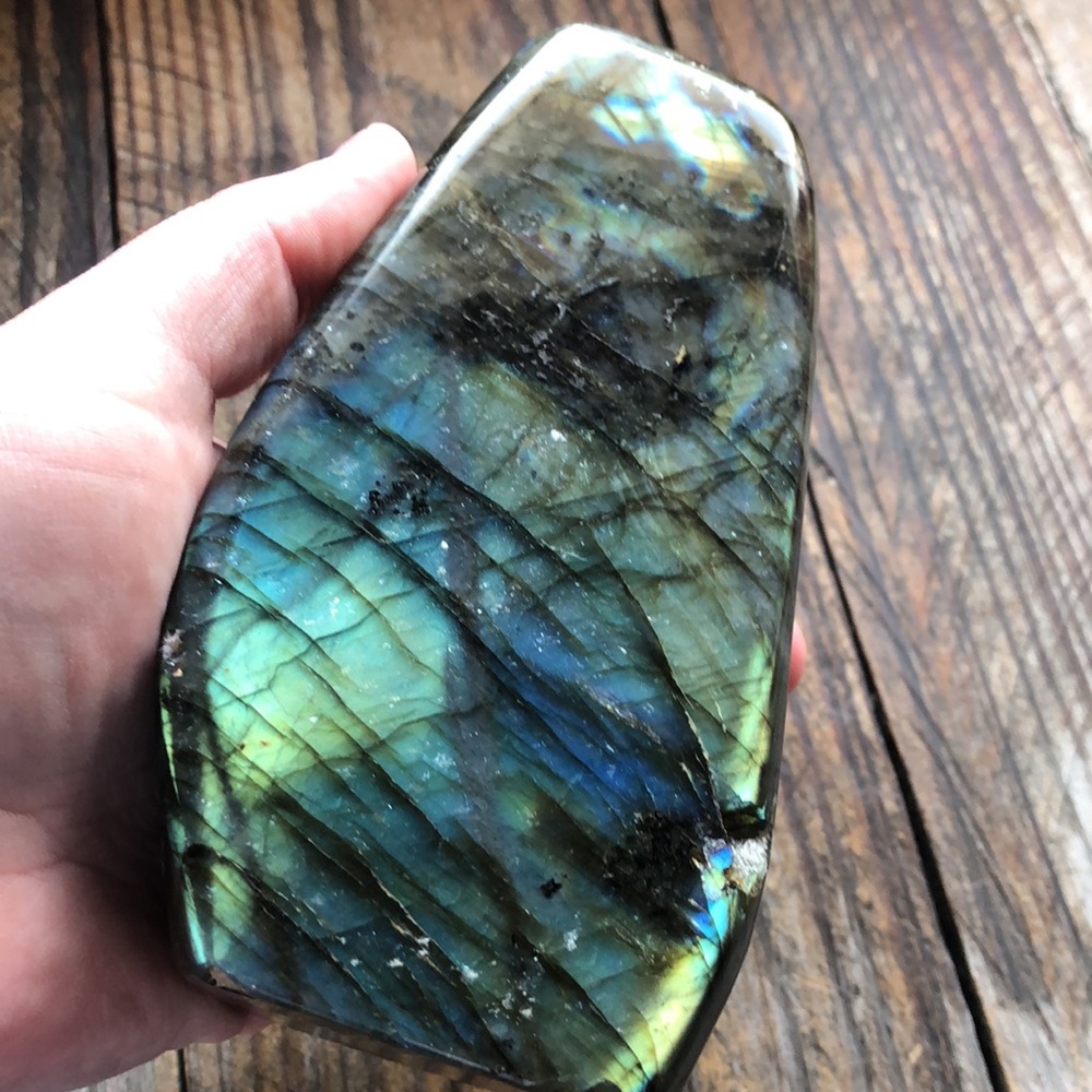 Large 6x3x2 Labradorite Specimen Display Piece with Bright Flash Face